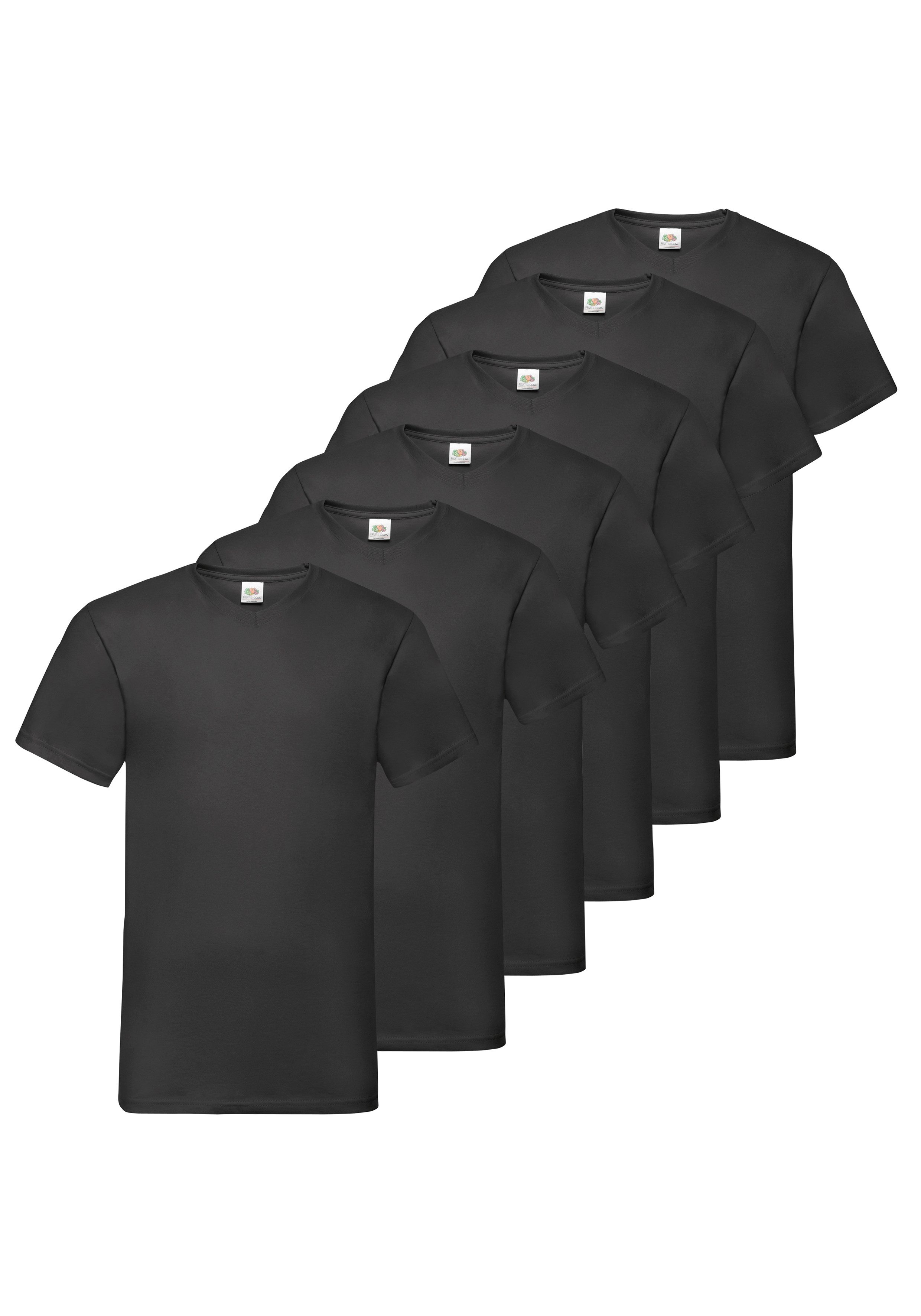 Fruit of the Loom T-Shirt (Packung, 6-tlg) aus Baumwolle, V-Ausschnitt, 6-t günstig online kaufen