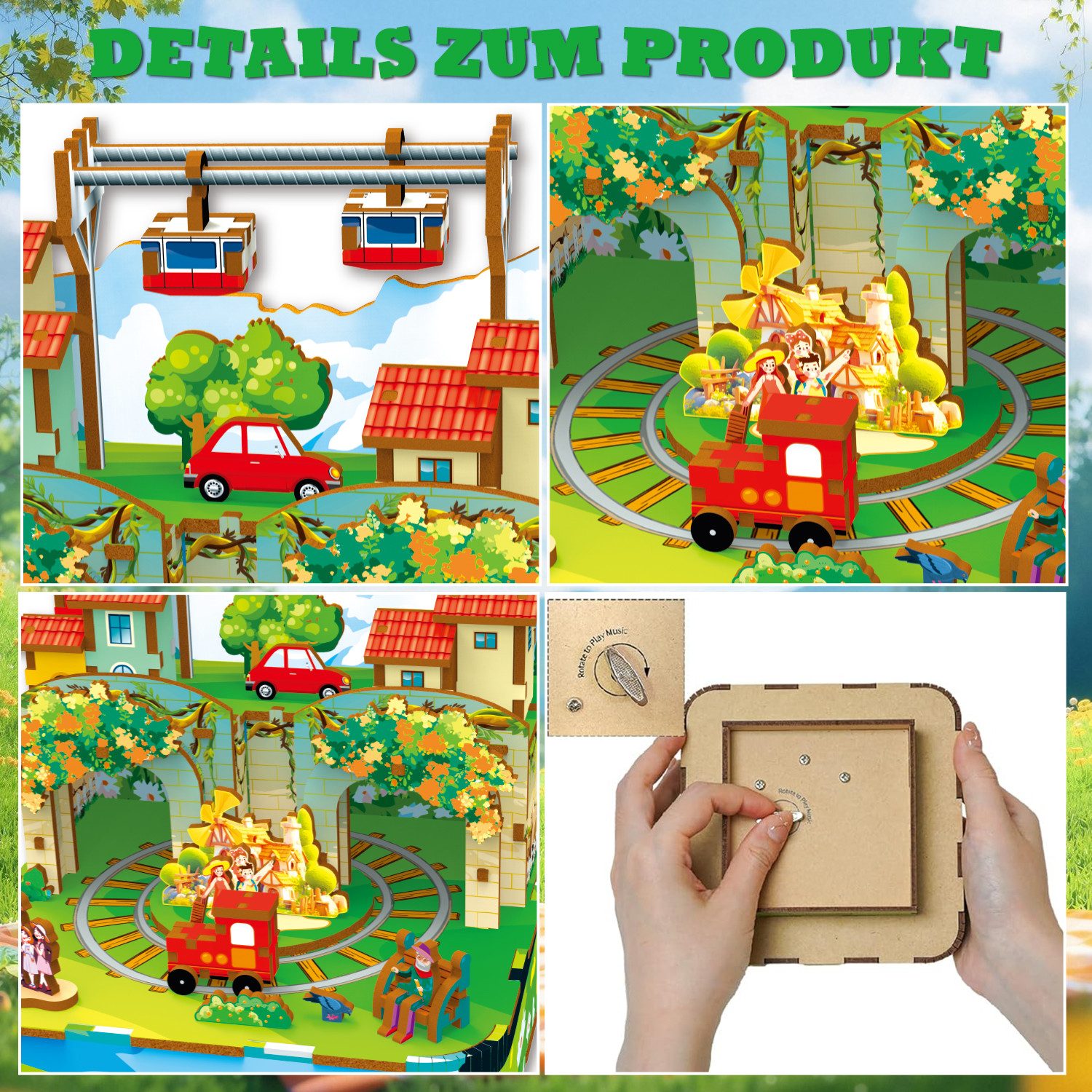 Esun 3D-Puzzle 3D Holz Musikbox und Musik Holzpuzzle Modellbausatz für Erwachsene, 99 Puzzleteile, DIY Modellbau, Basteln, Wohnkultur, Geschenk