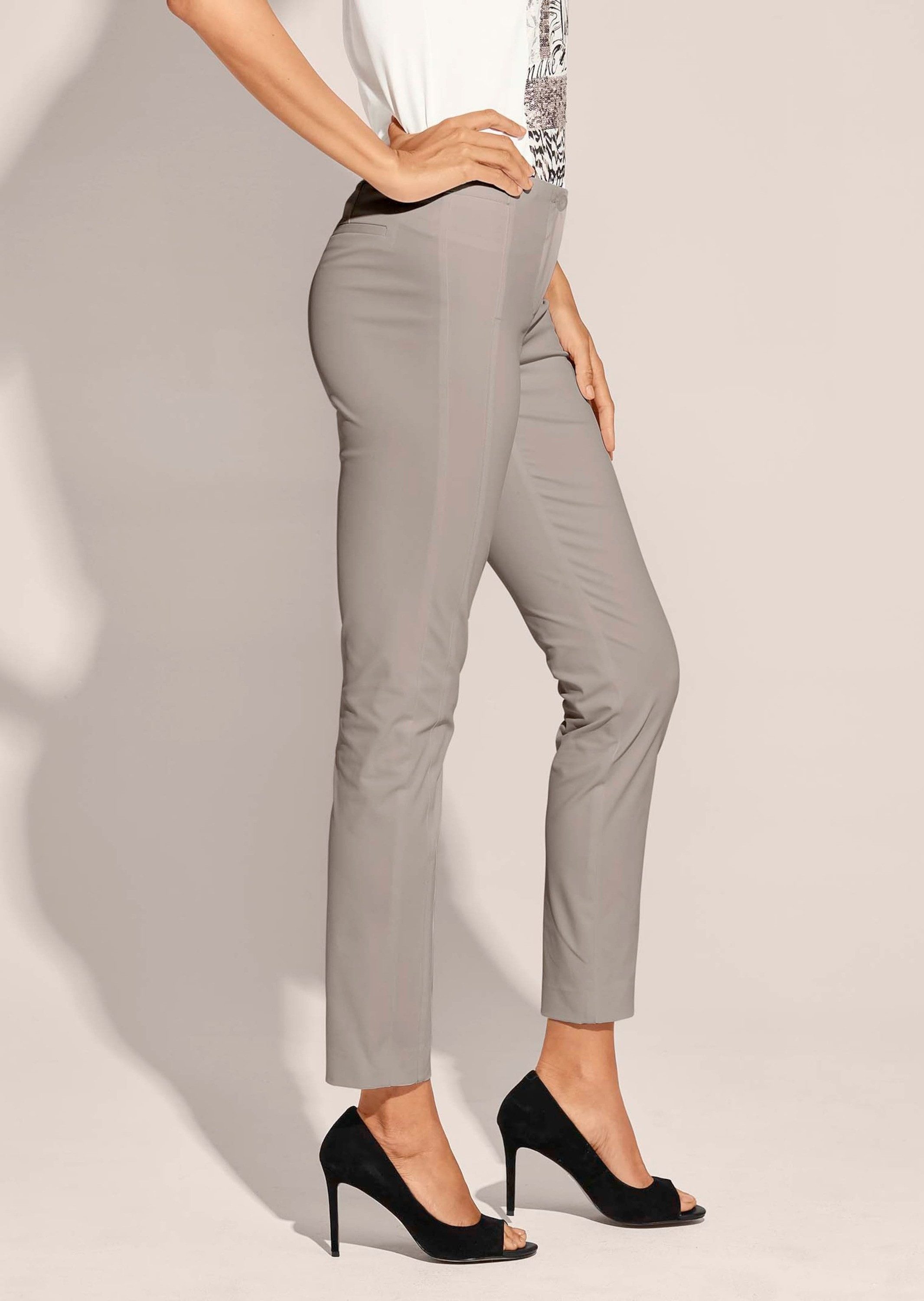 MADELEINE Stoffhose Schlanke Stretch-Hose mit Vichy-Karo Stoffhose in Knöchellänge und ohne Taschen – Bild 3 von 5