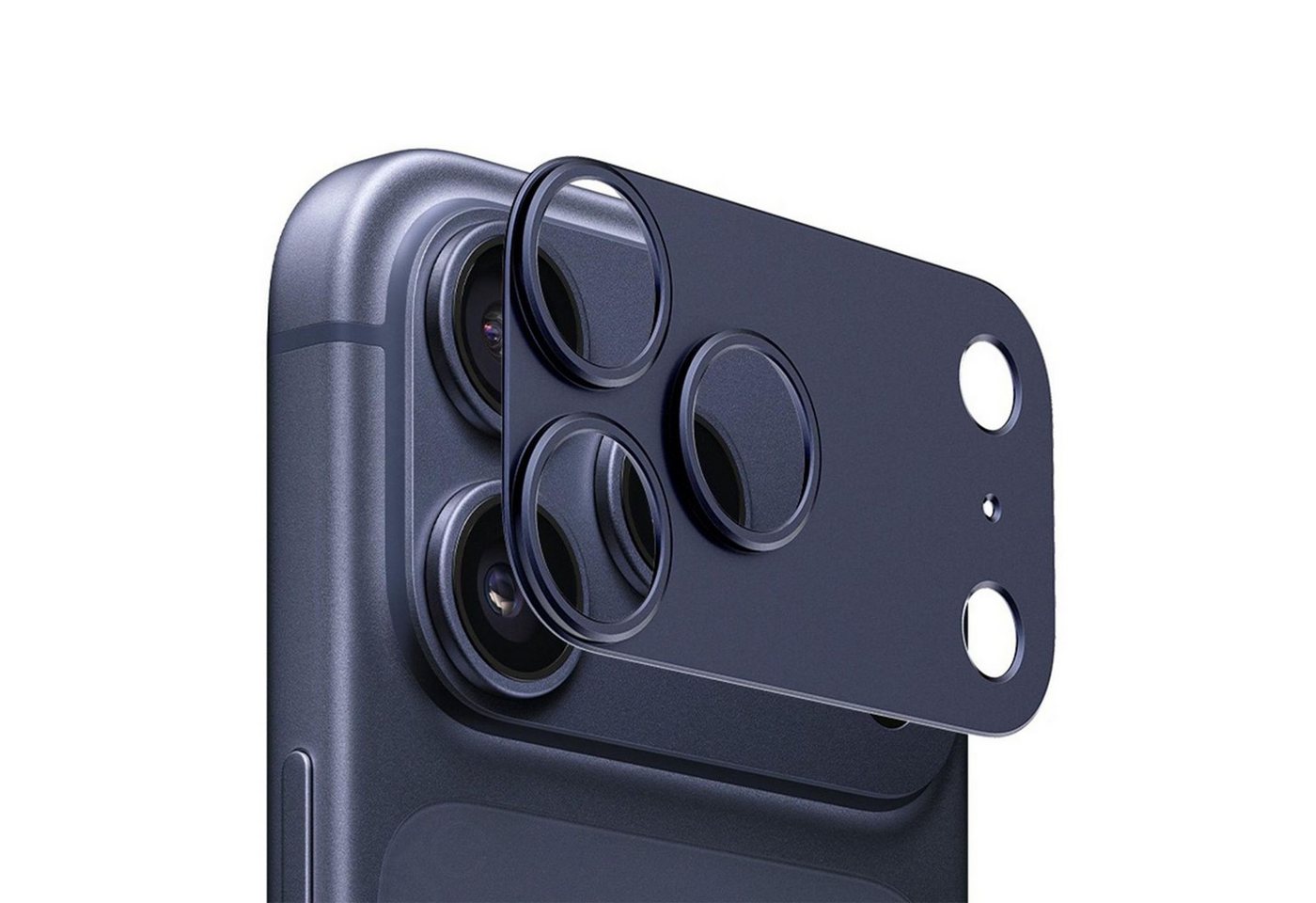 Wigento Handyhülle Für Apple iPhone 17 Pro Kamera Full Schutzring Aluminium Blau, Aluminiumlegierung, hohe Lichtdurchlässigkeit, Anti-Fingerprint
