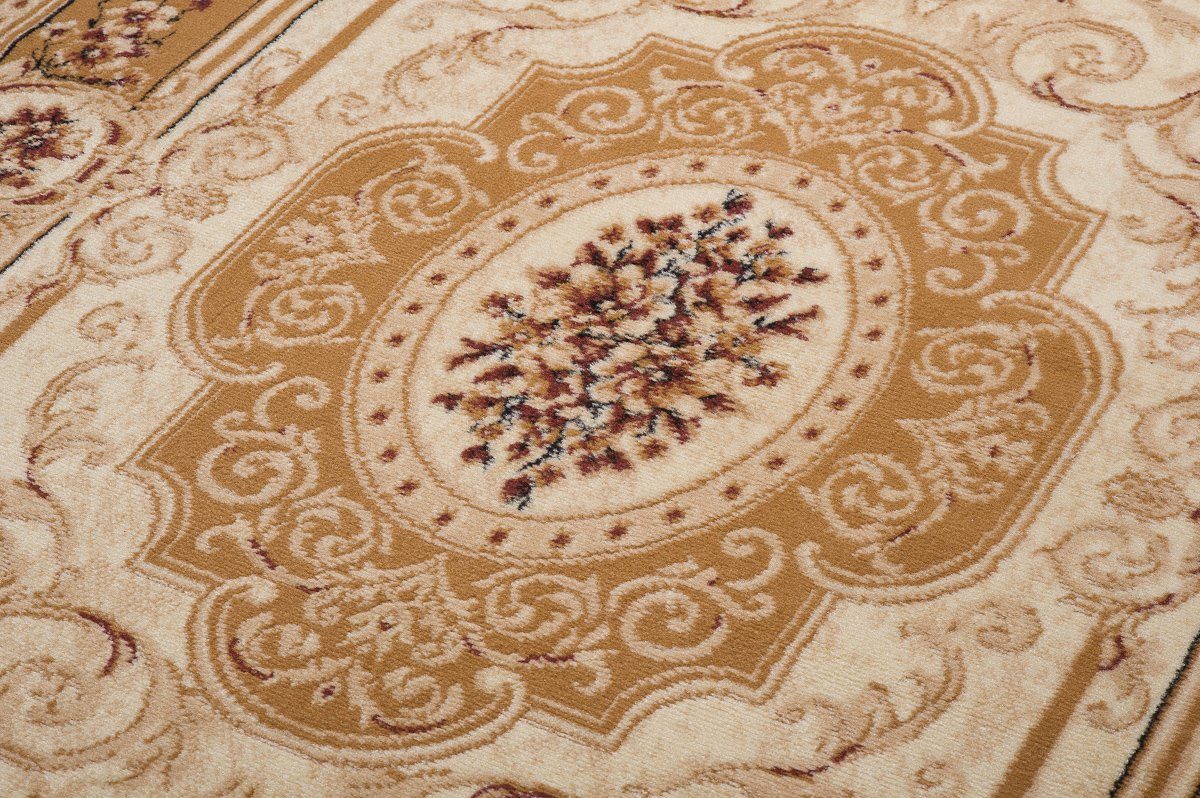 Mazovia Orientteppich Orientalisch Vintage Teppich Kurzflor Wohnzimmerteppich Beige, 60 x 100 cm, Fußbodenheizung