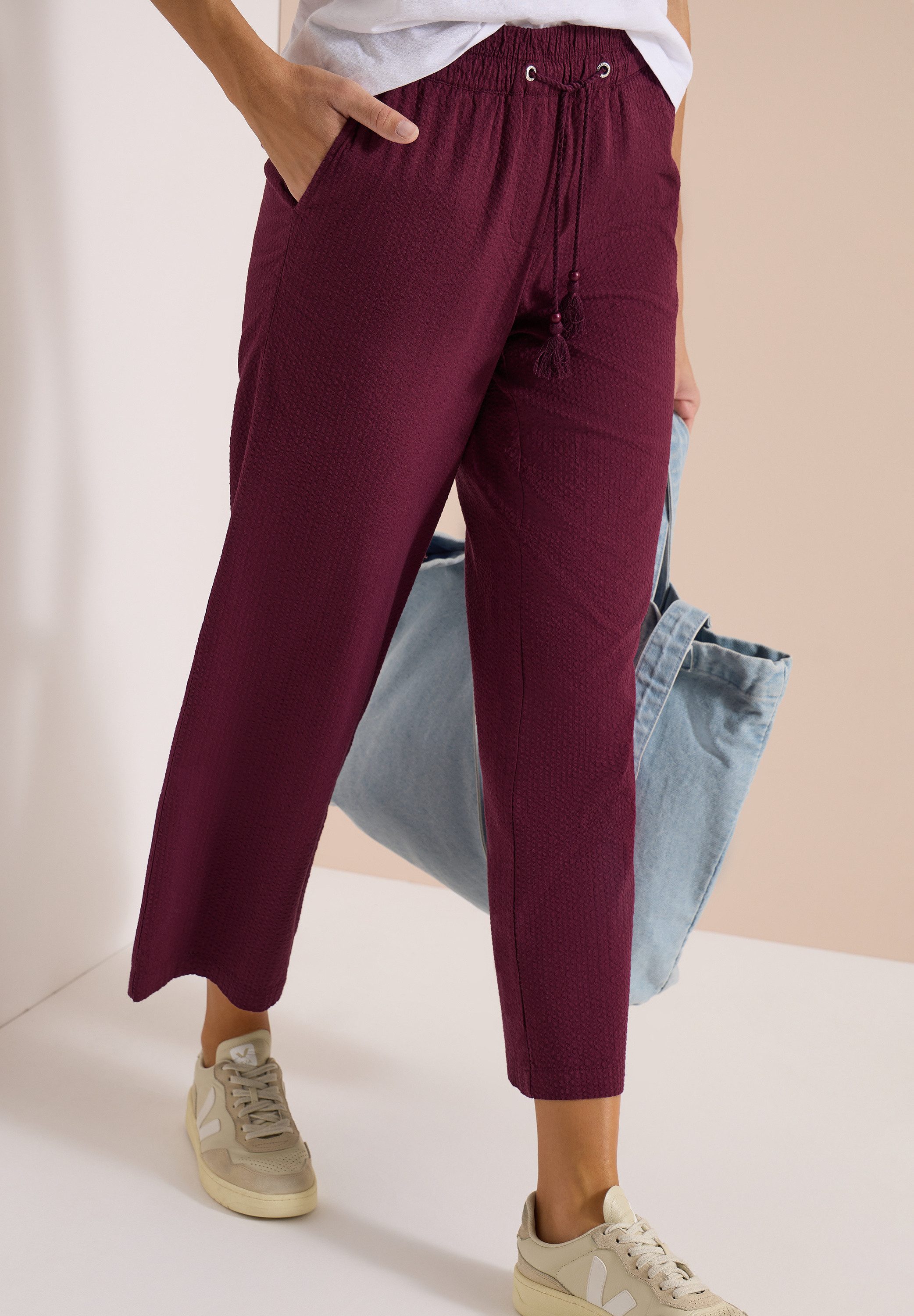 CECIL Culotte aus Seersucker-Material
