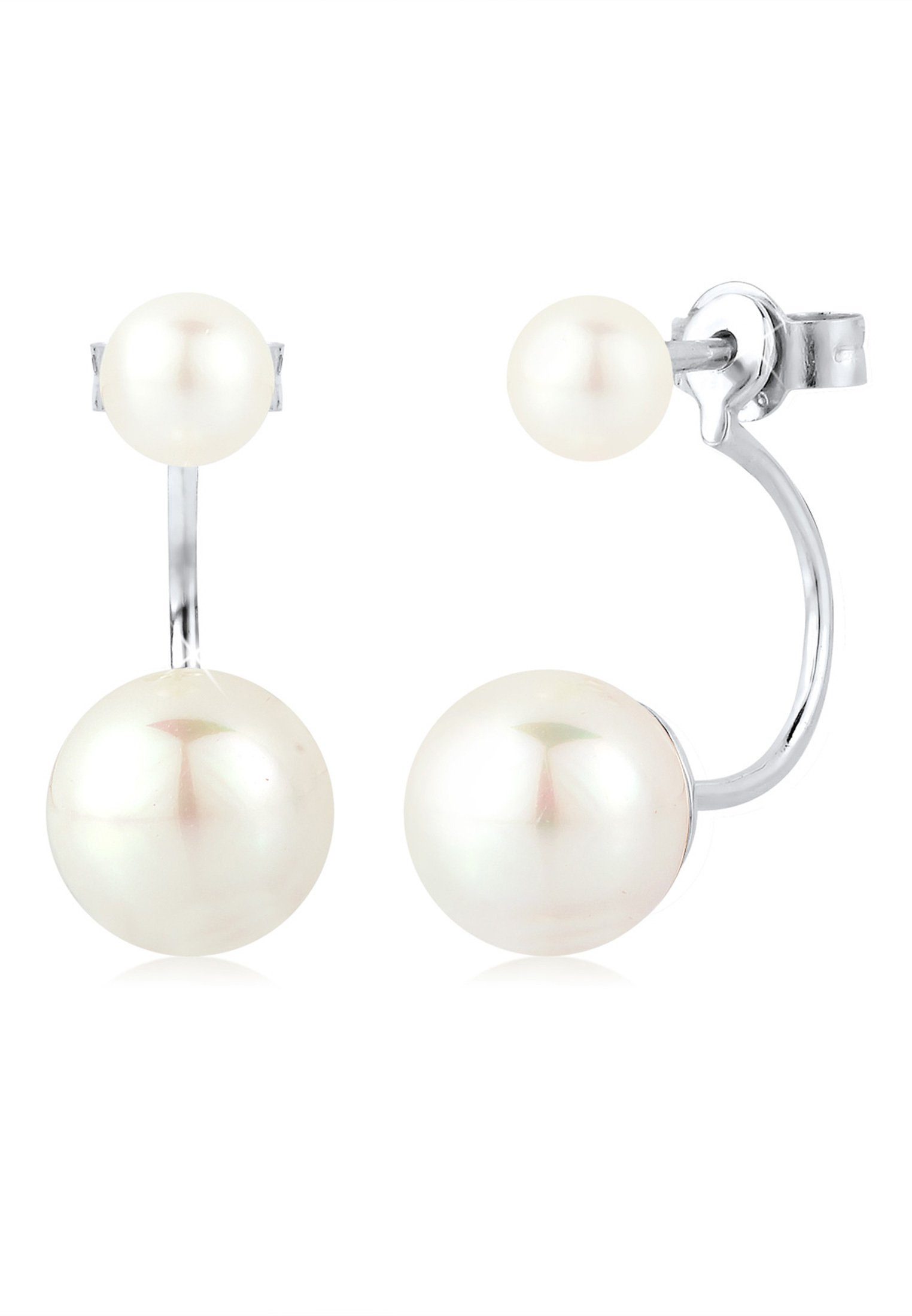 Elli Perlenohrringe Front-Back Süßwasserzuchtperle 925 Silber