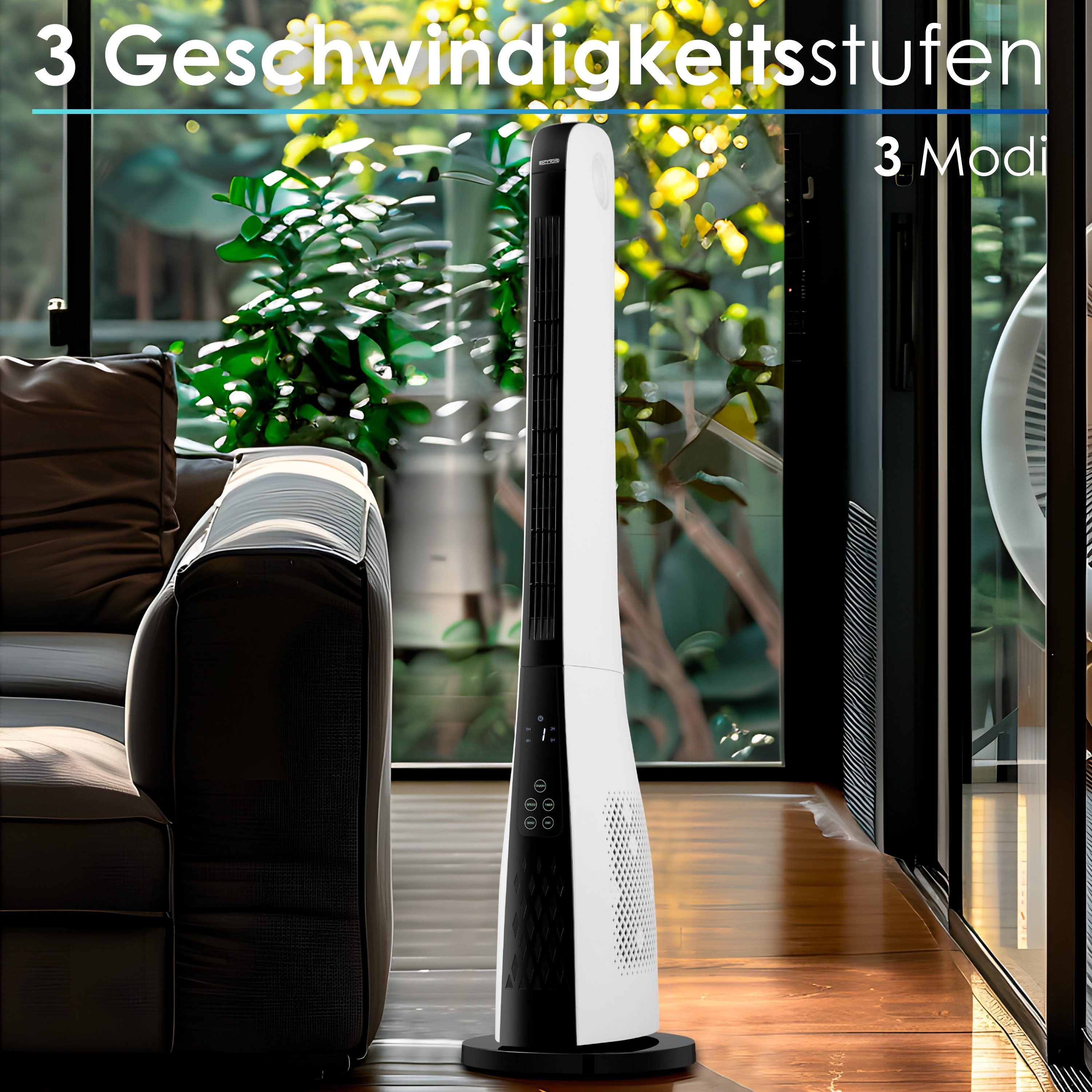 echos Turmventilator Eco-120, Fernbedienung, Oszillierend, 15h günstig online kaufen