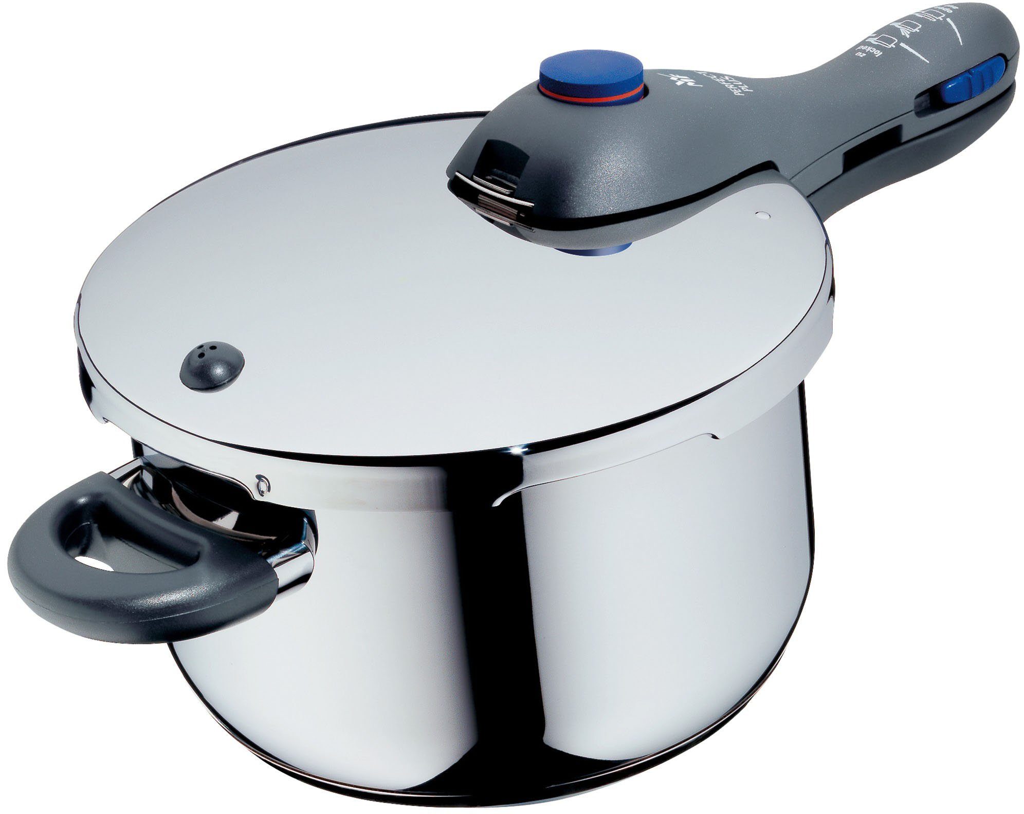 WMF Schnellkochtopf Perfect Plus, Cromargan® Edelstahl Rostfrei 18/10, Dampfkochtopf mit abnehmbarem Deckelgriff, Induktion