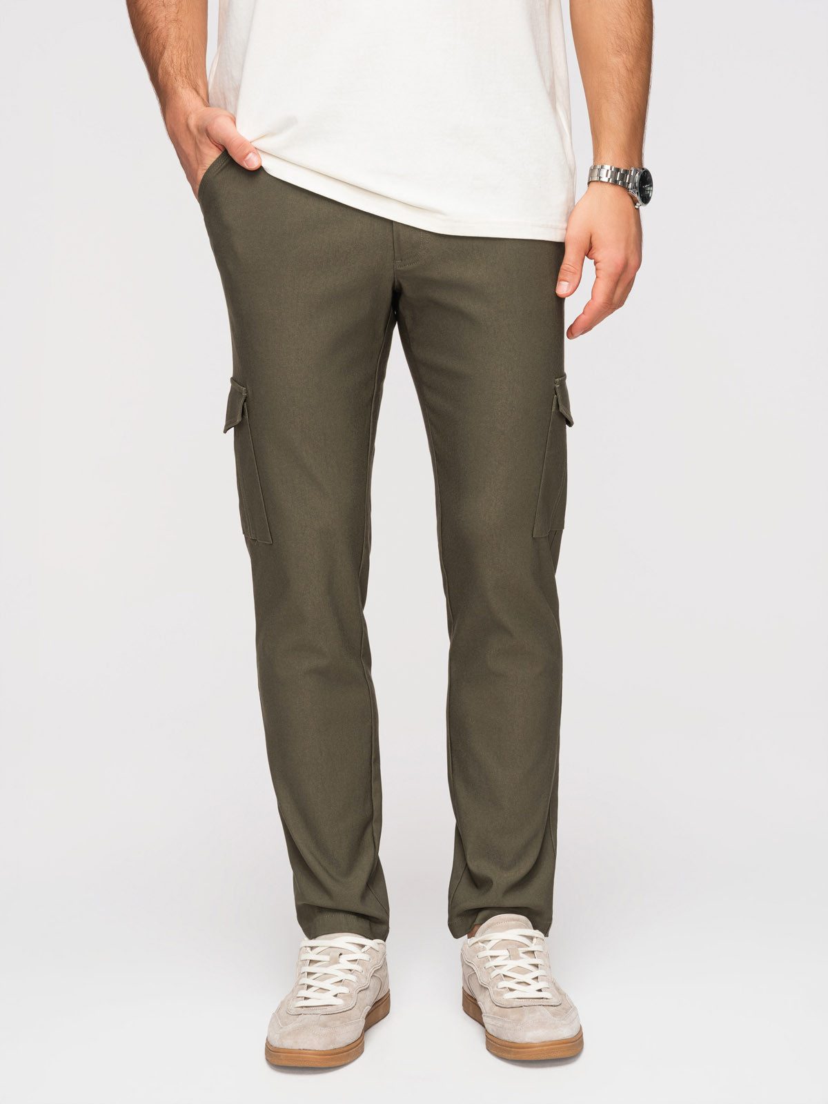 Cargohose Herren Cargohose Regular Fit Baumwollmischung Dark olive XXL