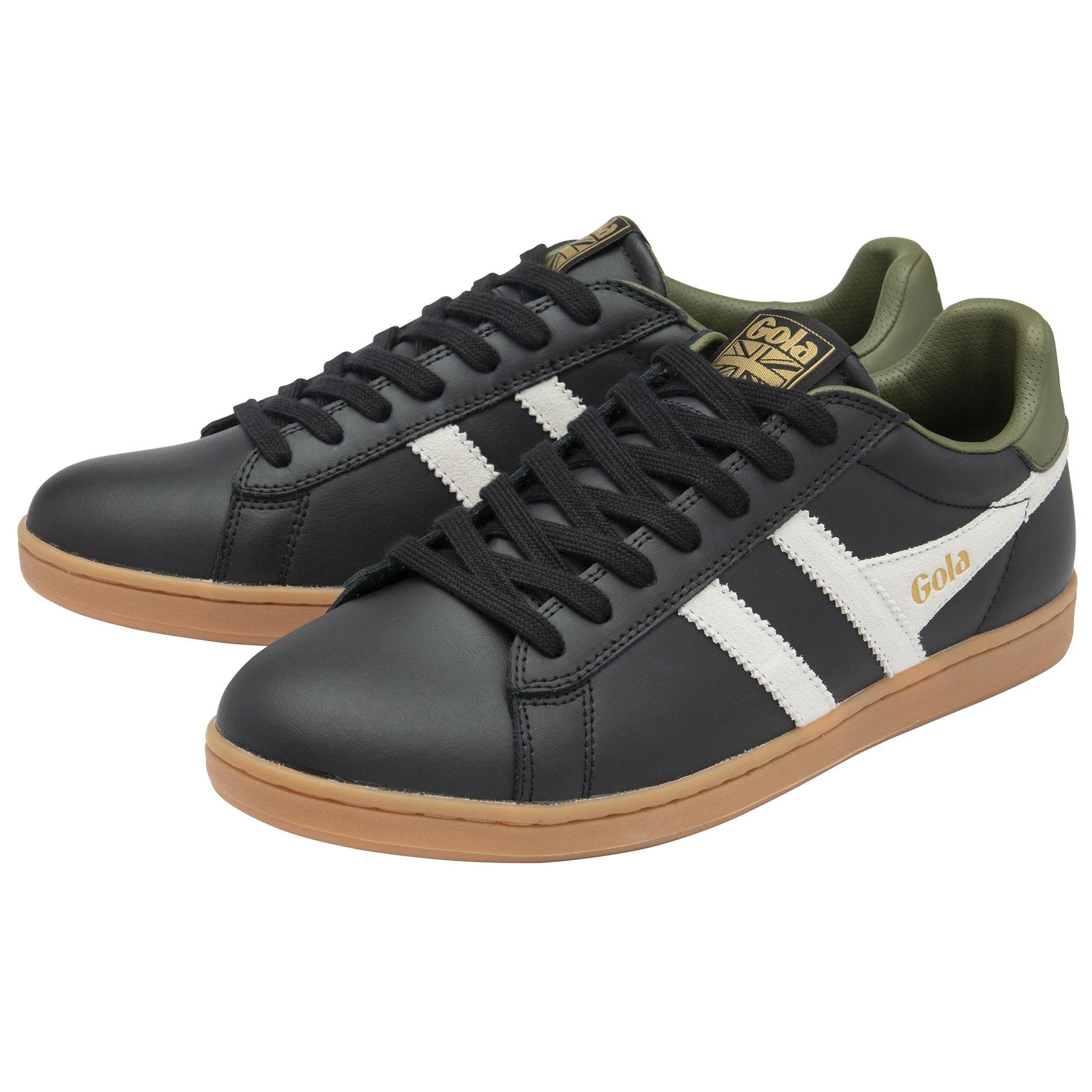 Gola Equipe II Leder 2024 schwarz/off weiss/khakigrün Herren Sneaker