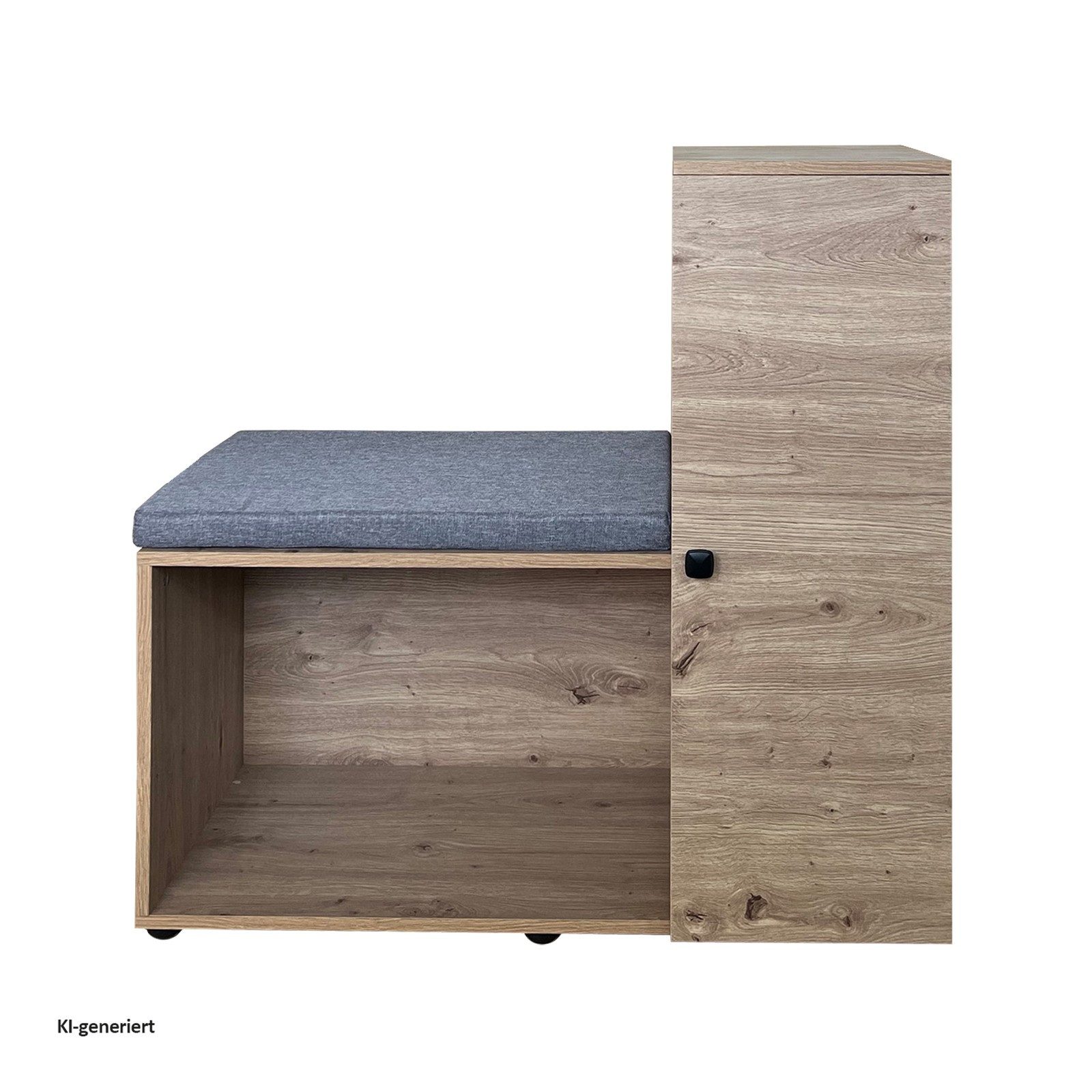 HTI-Living Schuhschrank Schuhschrank mit Sitzbank Thekla Artisaneiche (Stück, 1-St., 1 Schuhschrank inkl. Sitzkissen) – Bild 2 von 3
