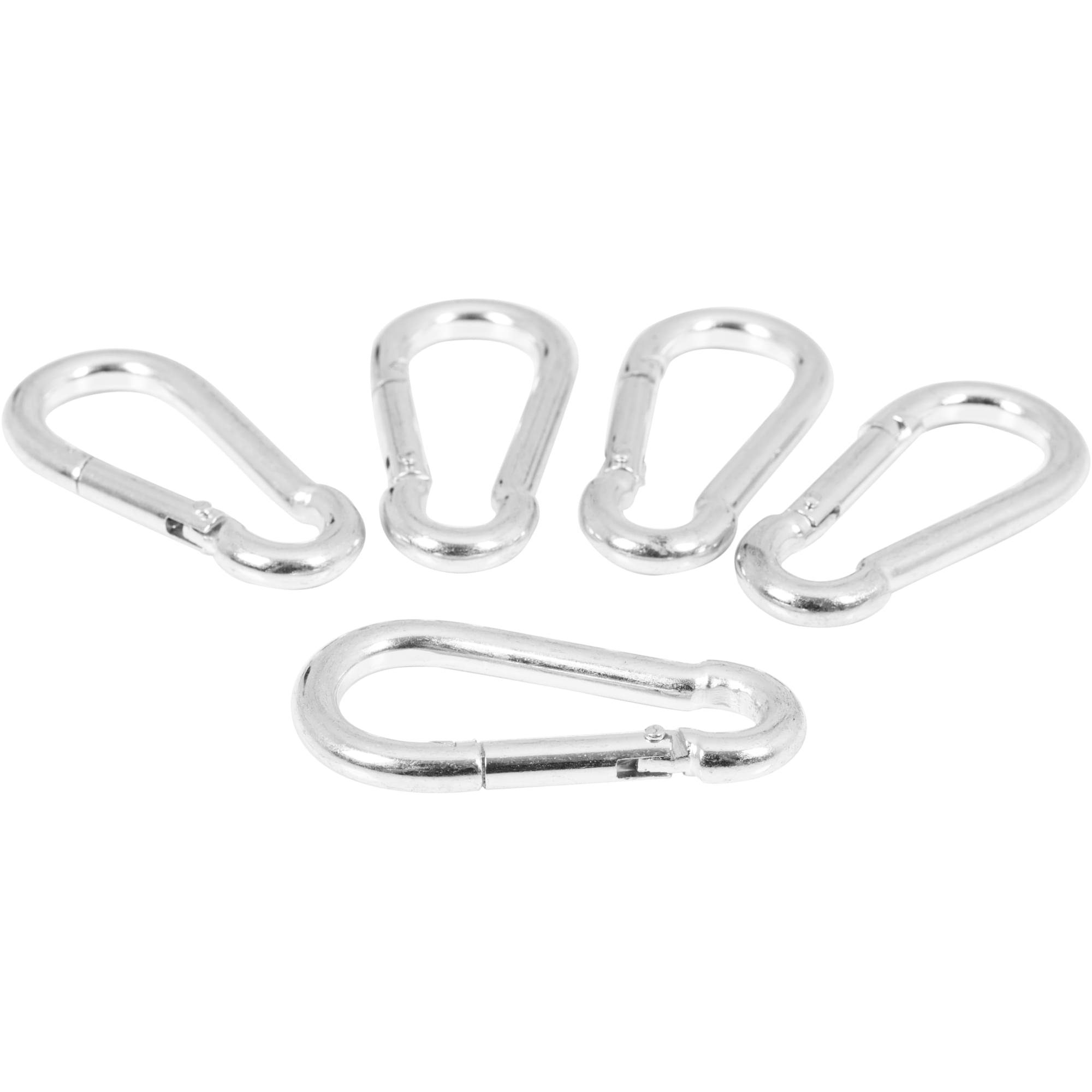 Karabiner 5 Stück, 70 x 35 x 7 mm, Chrom, für Sport, Camping, Angeln, Wandern