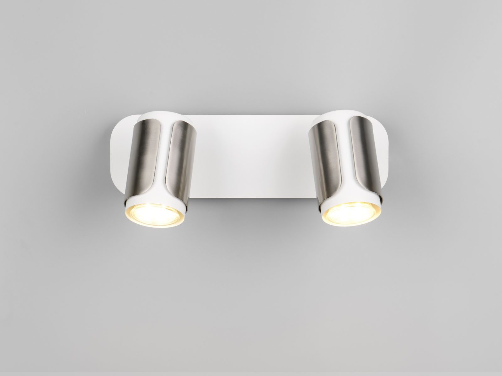 TRIO Leuchten LED Deckenspot, LED wechselbar, Warmweiß, Spotlampen Deckenstrahler Weiß Silber & Wandstrahler innen, Länge 30cm