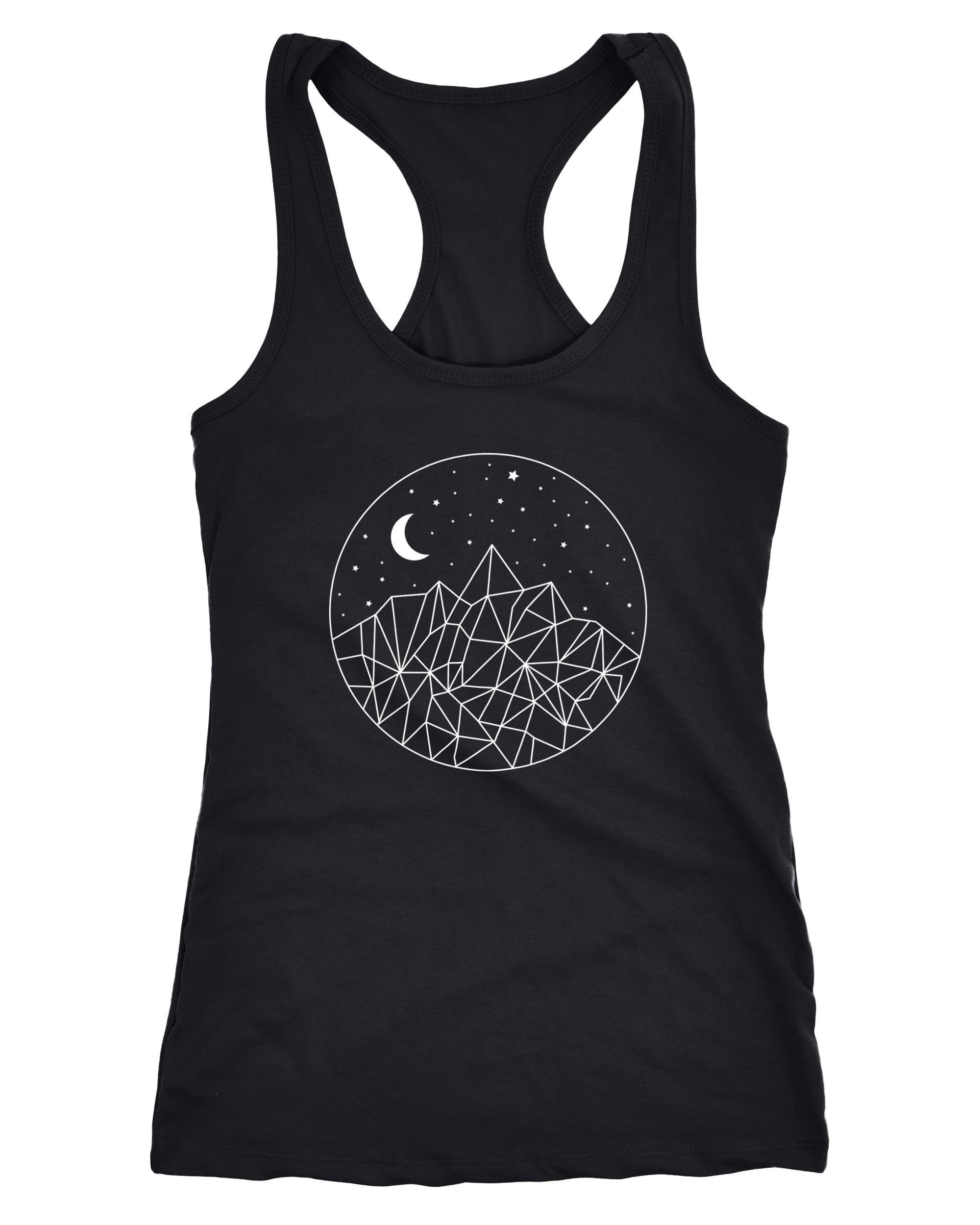 Tanktop Damen Tank-Top Berge und Sterne Polygon Design Racerback Neverless®