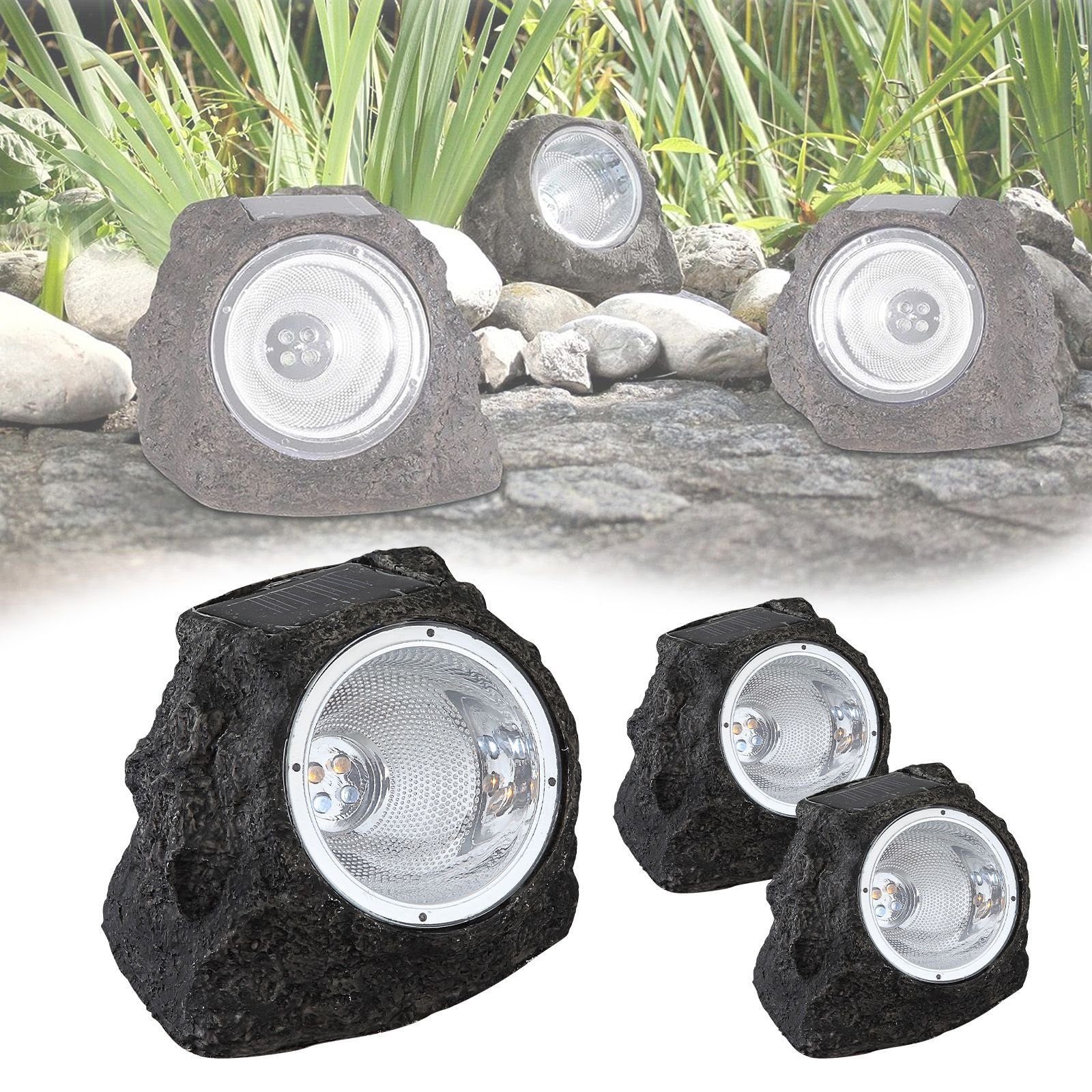 bmf-versand LED Solarleuchte Solarlampe Garten Stein günstig online kaufen
