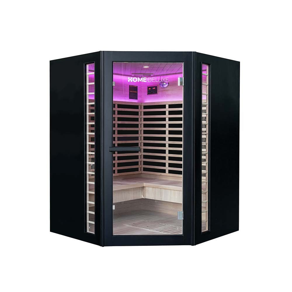 HOME DELUXE Infrarotkabine Infrarotkabine NERO, 43 mm, Hemlock-Tannenholz, schneller Klicksystem Aufbau