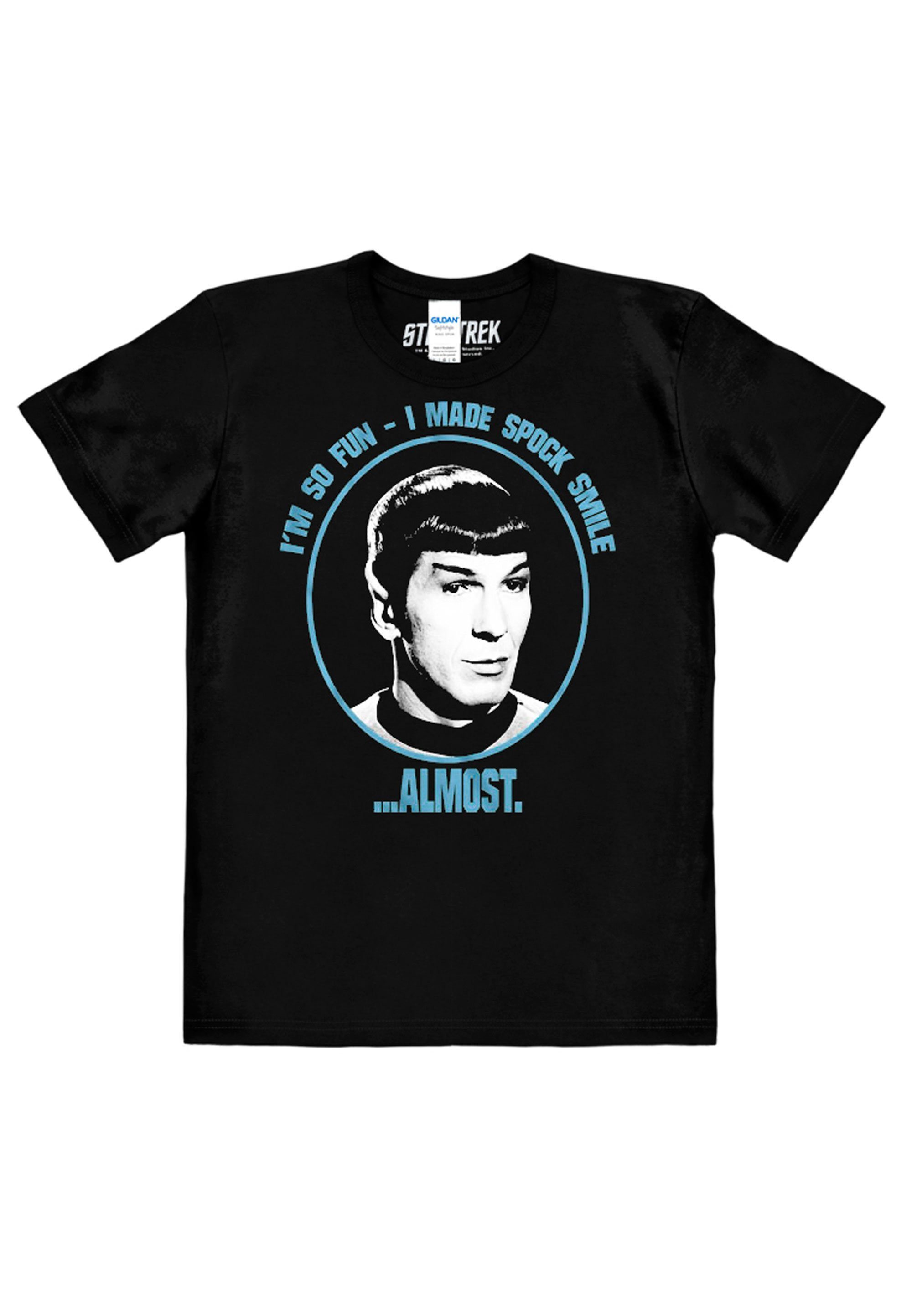 Spock Spock-Print LOGOSHIRT witzigem - Trek mit Fun So - Star T-Shirt Im