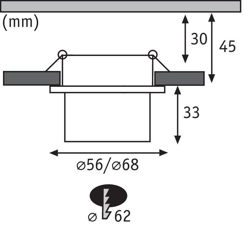 mehrere LED LED LED-Modul, Helligkeitsstufen, Gil, Paulmann Warmweiß, 3-Stufen-dimmbar wechselbar, Einbauleuchte