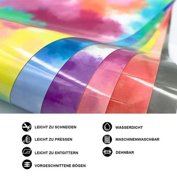 Daisred Plotterpapier Heat Transfer Vinyl 30cm*25cm, Tie Dye Plotterfolie Textil