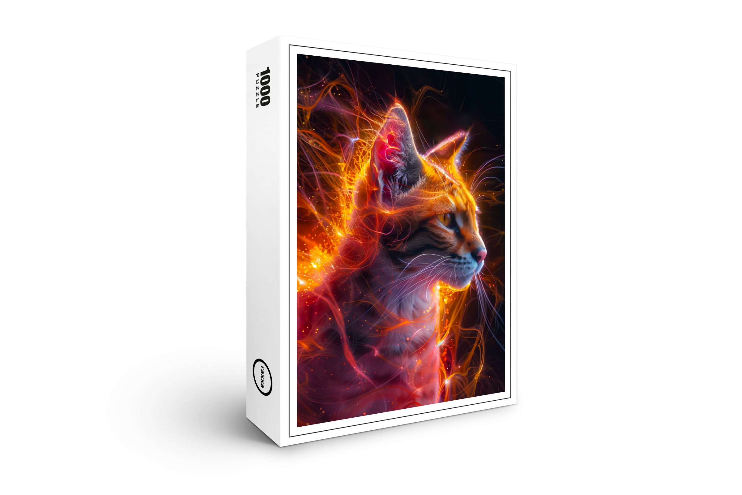 raxxa Puzzle "Reddish Neon Wildcat Cosmic Light", FSC®, 1000 Puzzleteile