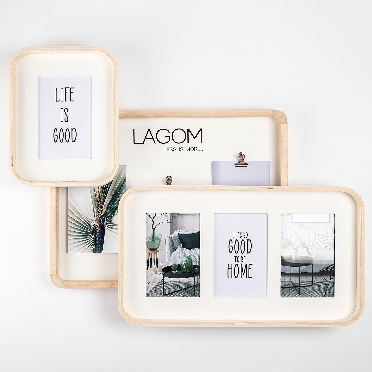 Walther Design Bilder-Collage Einzelbilderrahmen PORTRIL, Beige, B 18 cm, aus MDF mit Holzpassepartout und Glasfront
