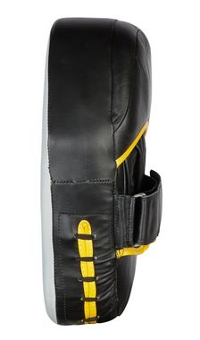 BAY-Sports Pratze Jumbo Handpratzen Schlagpolster Schlagkissen Kickboxen Krav Maga Boxen, Echtes Leder, Klettverschluss, große Schlagfläche