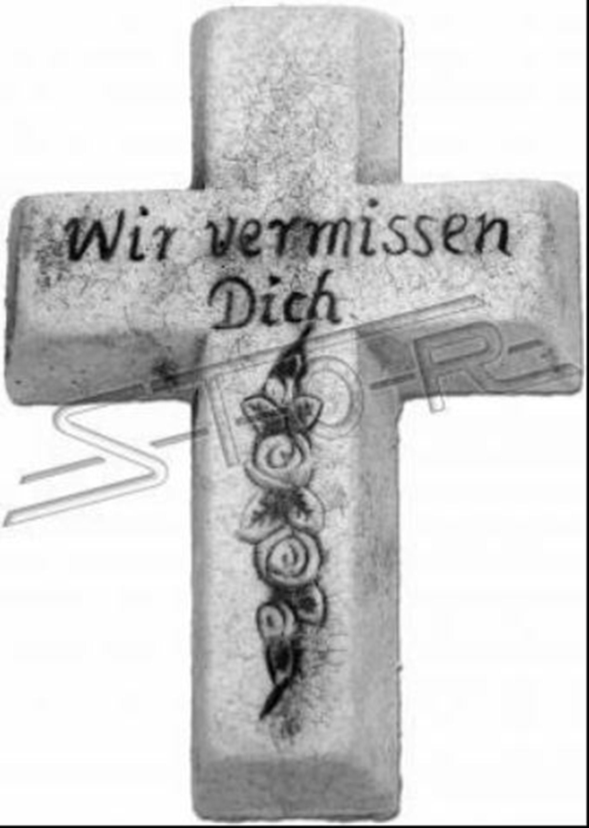 JVmoebel Skulptur Dekoration Kreuz Grab Deko Grabschmuck Stein Dekoration Statue