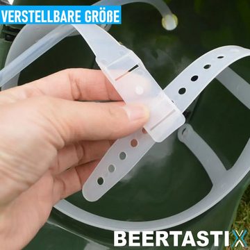 MAVURA Kostüm BEERTASTIX Trinkhelm Party Bierhelm Getränkehalter Getränkehelm, Saufhelm Bier Helm – das perfekte Accessoire für Parties und Freizeit