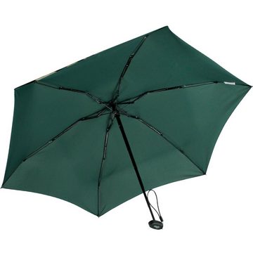 iX-brella Taschenregenschirm Ultra Mini 15 cm winziger Schirm im Handy Format, ultra-klein, mit Softcase-Etui - pineneedle green