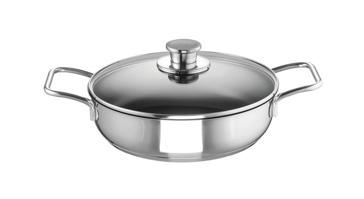 SCHULTE-UFER Schmorpfanne Green Life EDENA, Edelstahl (Set, 1 x Pfanne, 1 x Deckel), Ø 28 cm