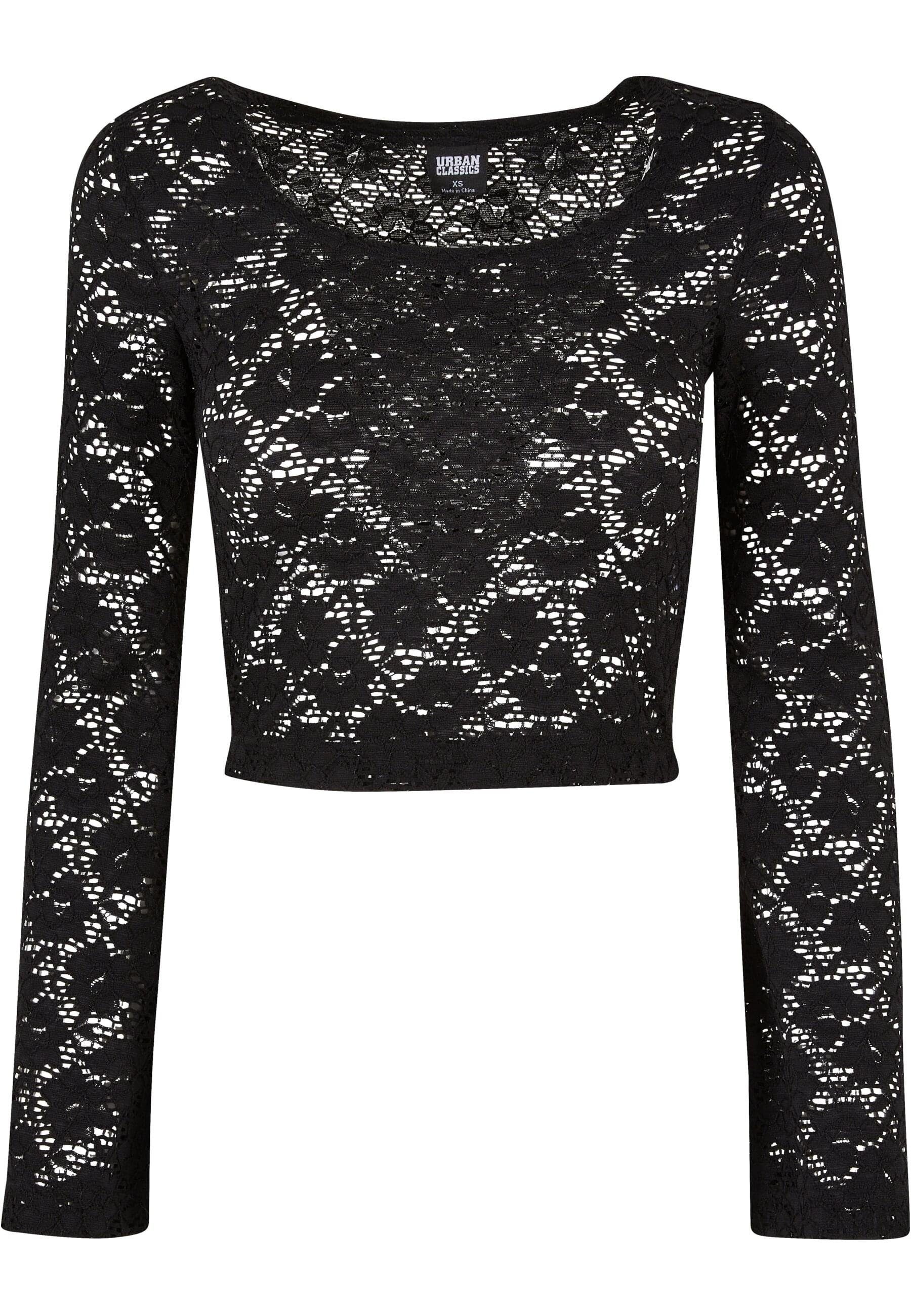 Longsleeve Urban Classics Damen Ladies Cropped Lace Longsleeve