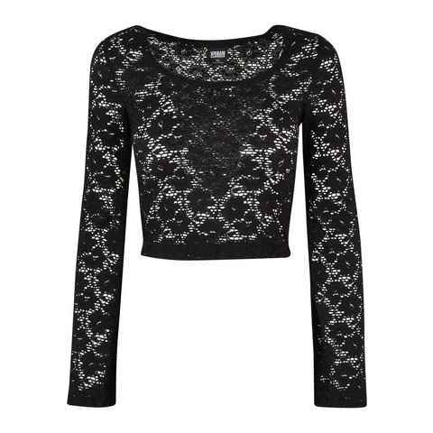 URBAN CLASSICS Longsleeve Urban Classics Damen Ladies Cropped Lace Longsleeve (1-tlg)