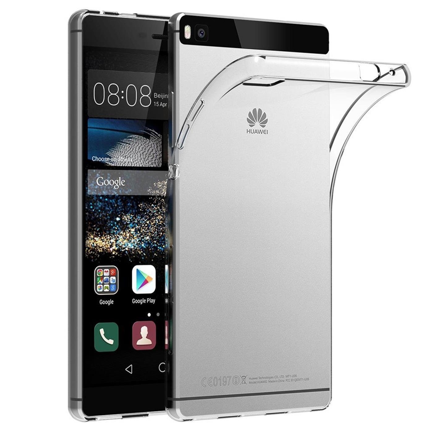 CoolGadget Handyhülle Silikon Handy Hülle Slim für Huawei P8 5,2 Zoll, dünne TPU Schutzhülle Case in transparent / durchsichtig
