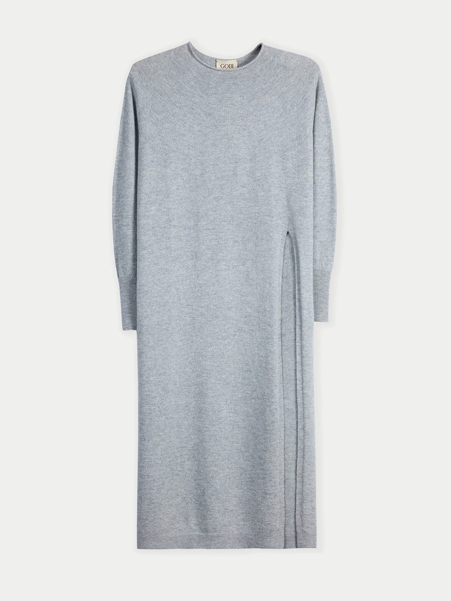 GOBI Cashmere Strickkleid Kaschmir-Maxikleid Mit Seitenschlitz