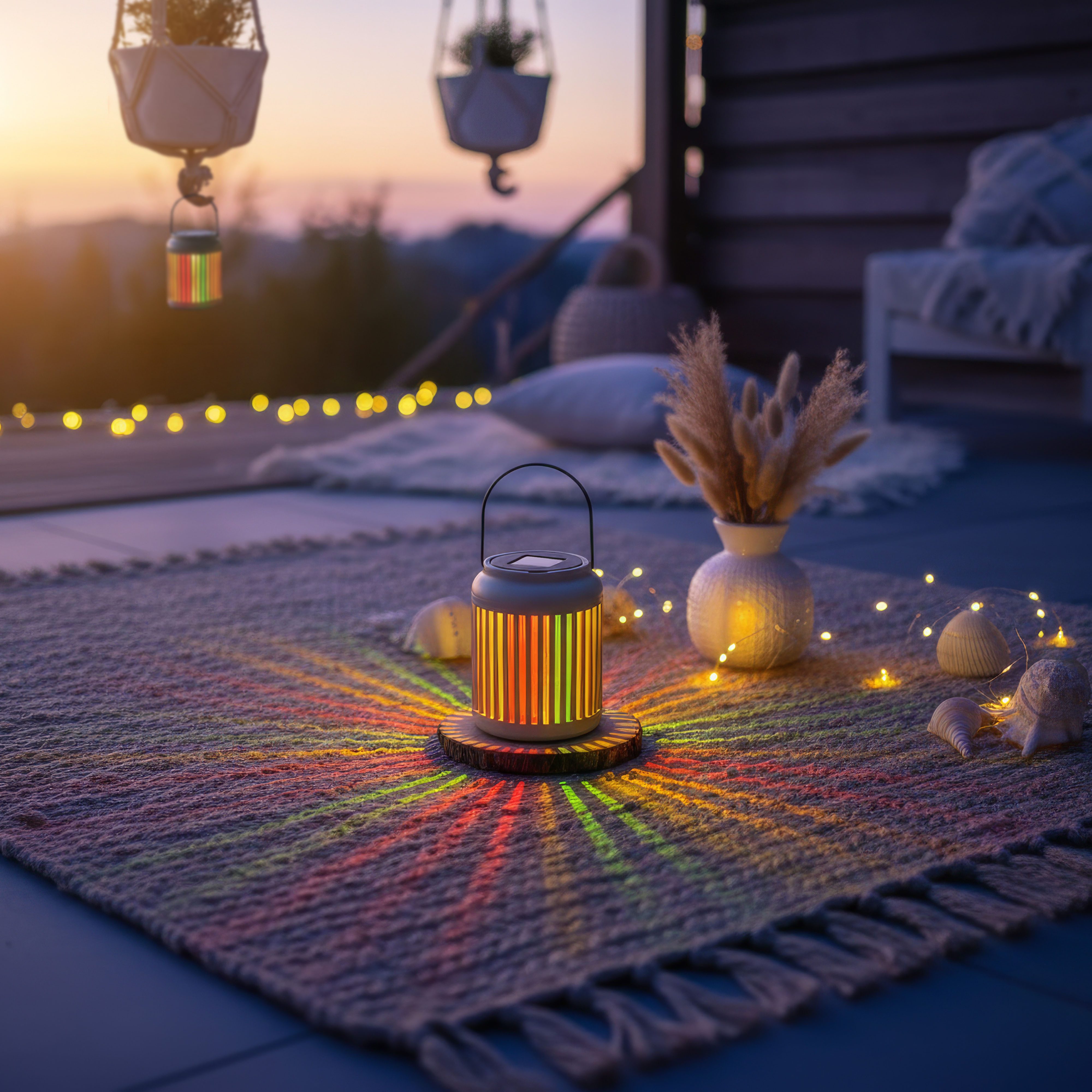 Northpoint LED Gartenleuchte Solarleuchte mit Aufhängung Regenbogeneffekt 2er-Set