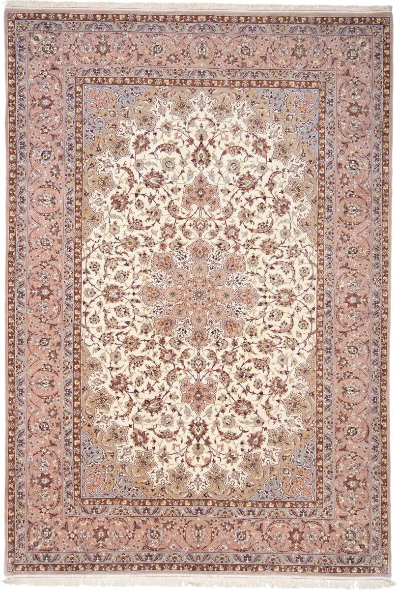 201x290 Isfahan rechteckig, Höhe: Seidenkette Nain 6 mm Orientteppich Orientteppich, Handgeknüpfter Trading,