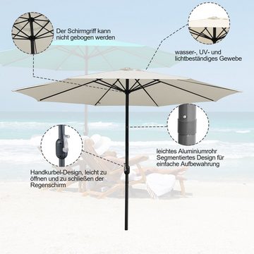 Sonnenschirm 3m/3.5m Sonnenschirm Handkurbel Gartenschirm UV40+ UV-Schutz