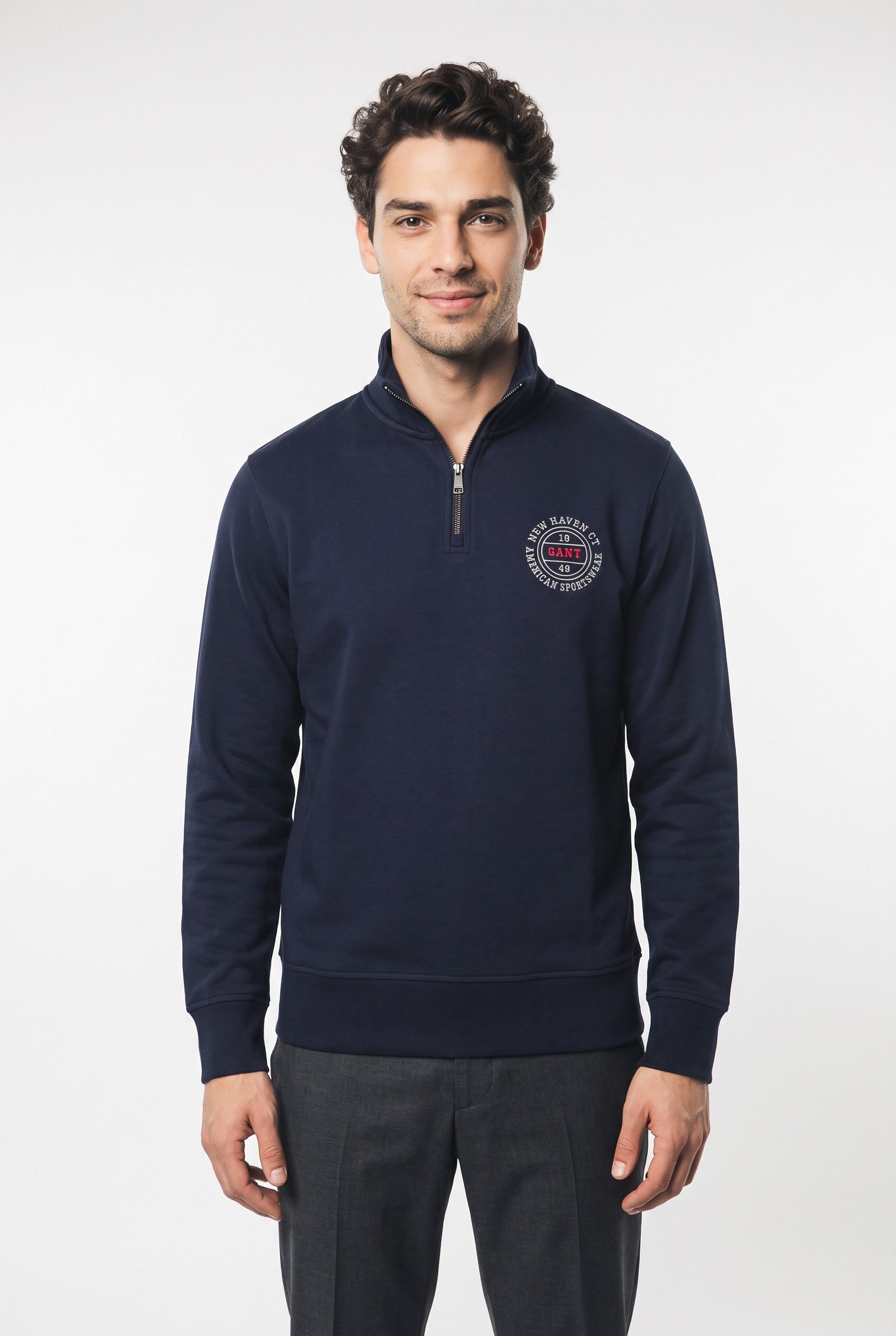 Gant Sweatshirt GRAPHIC HALFZIP Regular fit mit Troyer-Kragen