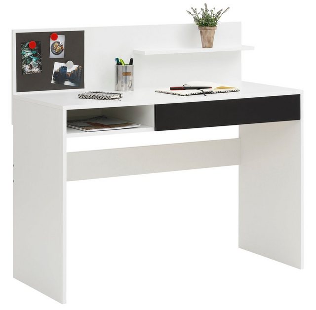 my home Schreibtisch »Magnet«, inklusive einer Magnettafel, einer großen Arbeitsfläche, mit Schubkasten und Ablageboden, in zwei verschiedenen Farbvarianten, Breite 110 cm