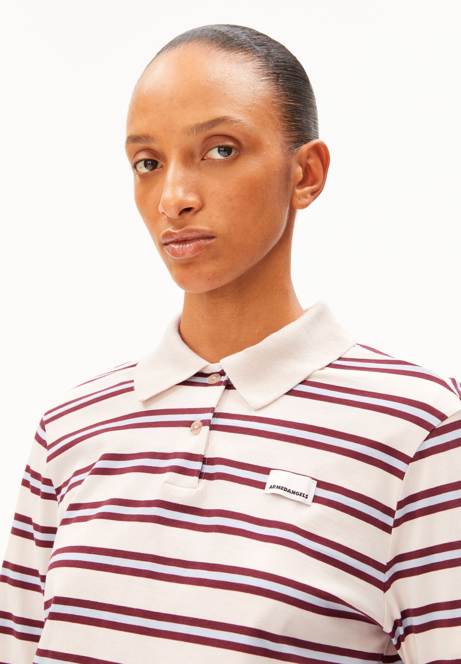 Armedangels Longsleeve STRIPE POLO Longsleeve Polo aus Bio-Baumwolle Loose Fit – Bild 3 von 5