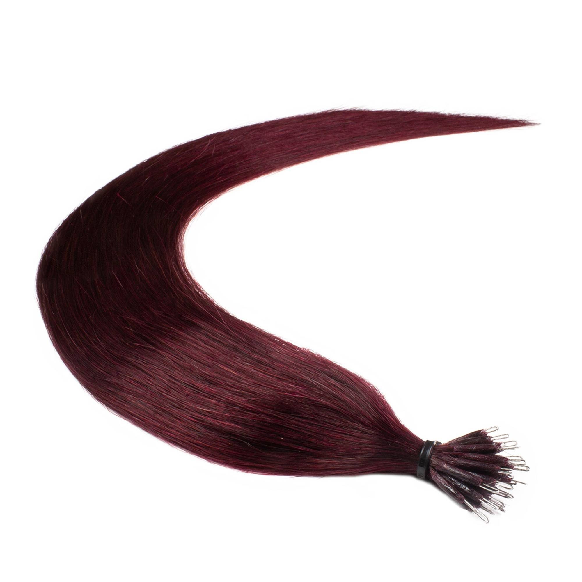 #55/66 Premium Violett Hellbraun Extensions 60cm hair2heart Nanoring Echthaar-Extension