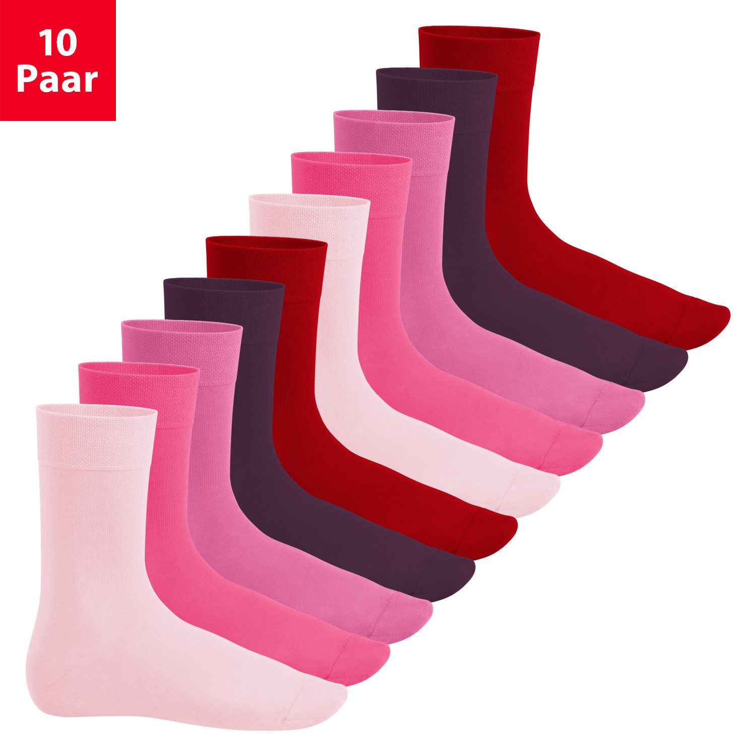 Footstar Basicsocken EVERYDAY! 10 PAAR Damen Herren Socken mit Baumwolle Basic Socken