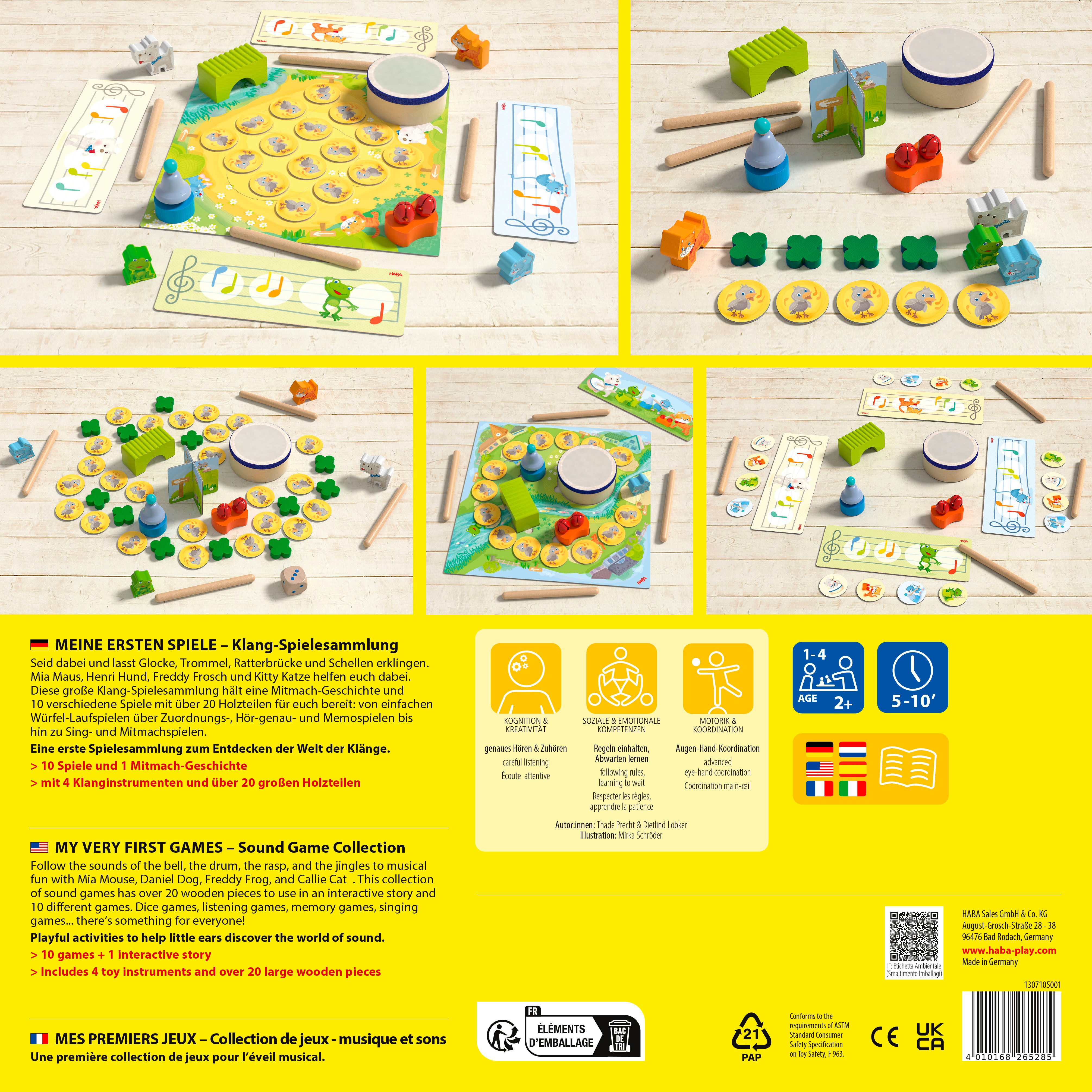 Haba Spiel Meine ersten Spiele - Klang-Spielesammlung Meine ersten Spiele, Kinderspiel, Made in Germany