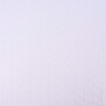 SCHÖNER LEBEN. Stoff Double Gauze Musselin Lochstickerei Blumen Ranken uni weiß 1,20m, bestickt