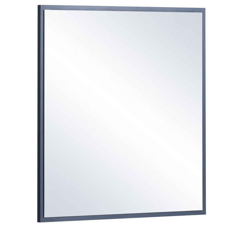 Lomadox Wandspiegel KELLA-80, Flur Spiegel Garderobenspiegel quadratisch blau 67x67x3 cm