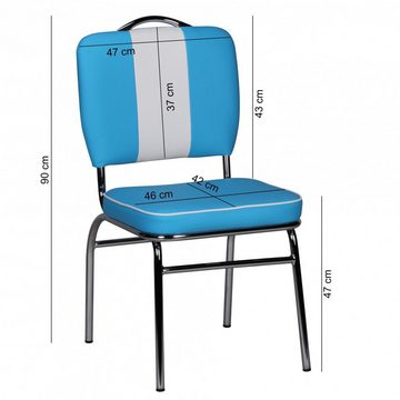 KADIMA DESIGN Esszimmerstuhl Retro Küchenstuhl - Bequemes Sitzen im 50er-Jahre Stil