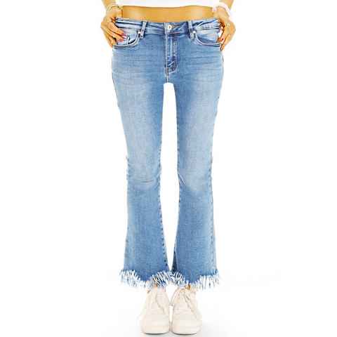 be styled Ankle-Jeans Ankle Jeans Hosen, medium waist Bootcut Jeans stretchig - Damen - j38p mit Stretch-Anteil, 5-Pocket-Style