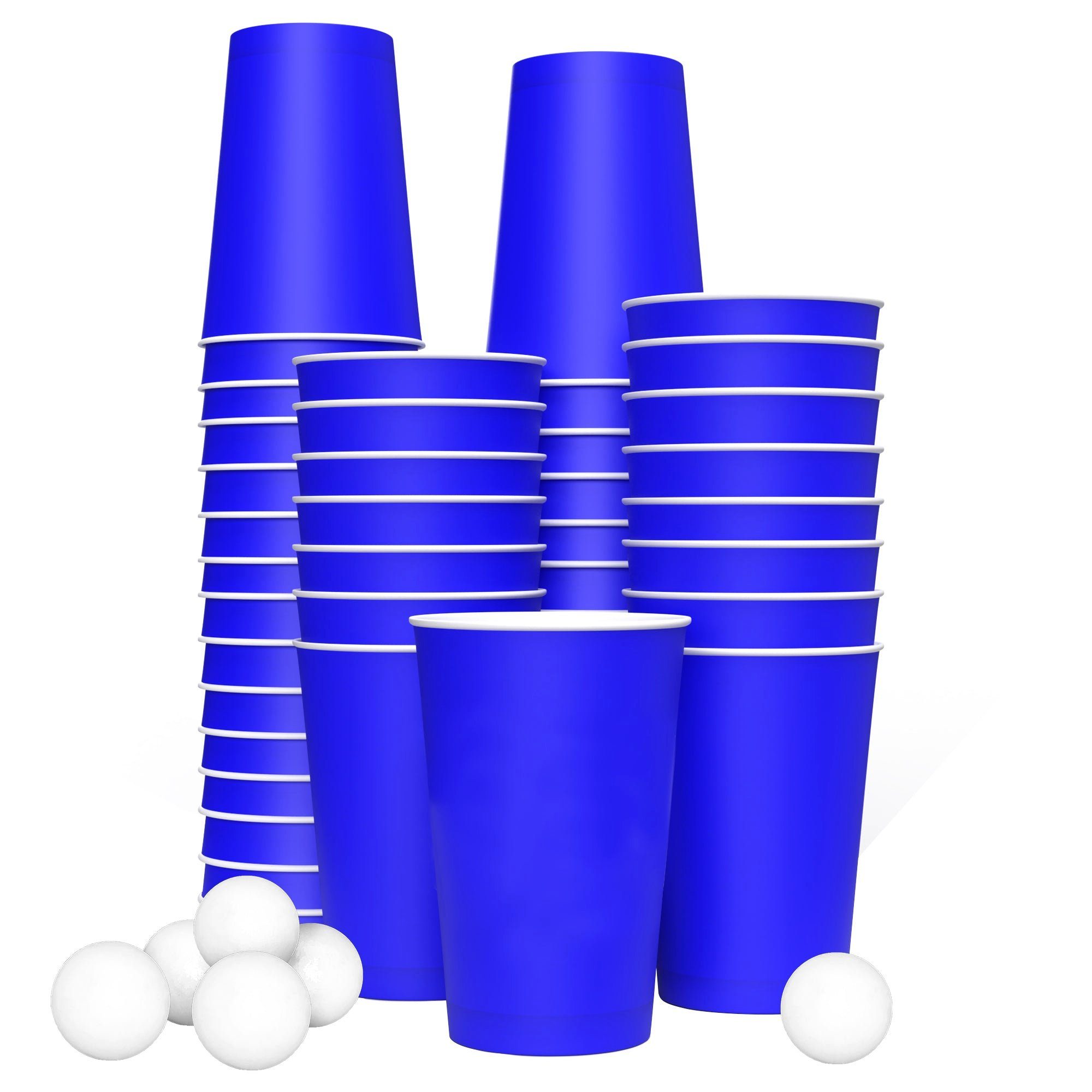 Pong - Bier aus Beer (blau) Set Pong, Papier Becher Einwegbecher wisefood Papier