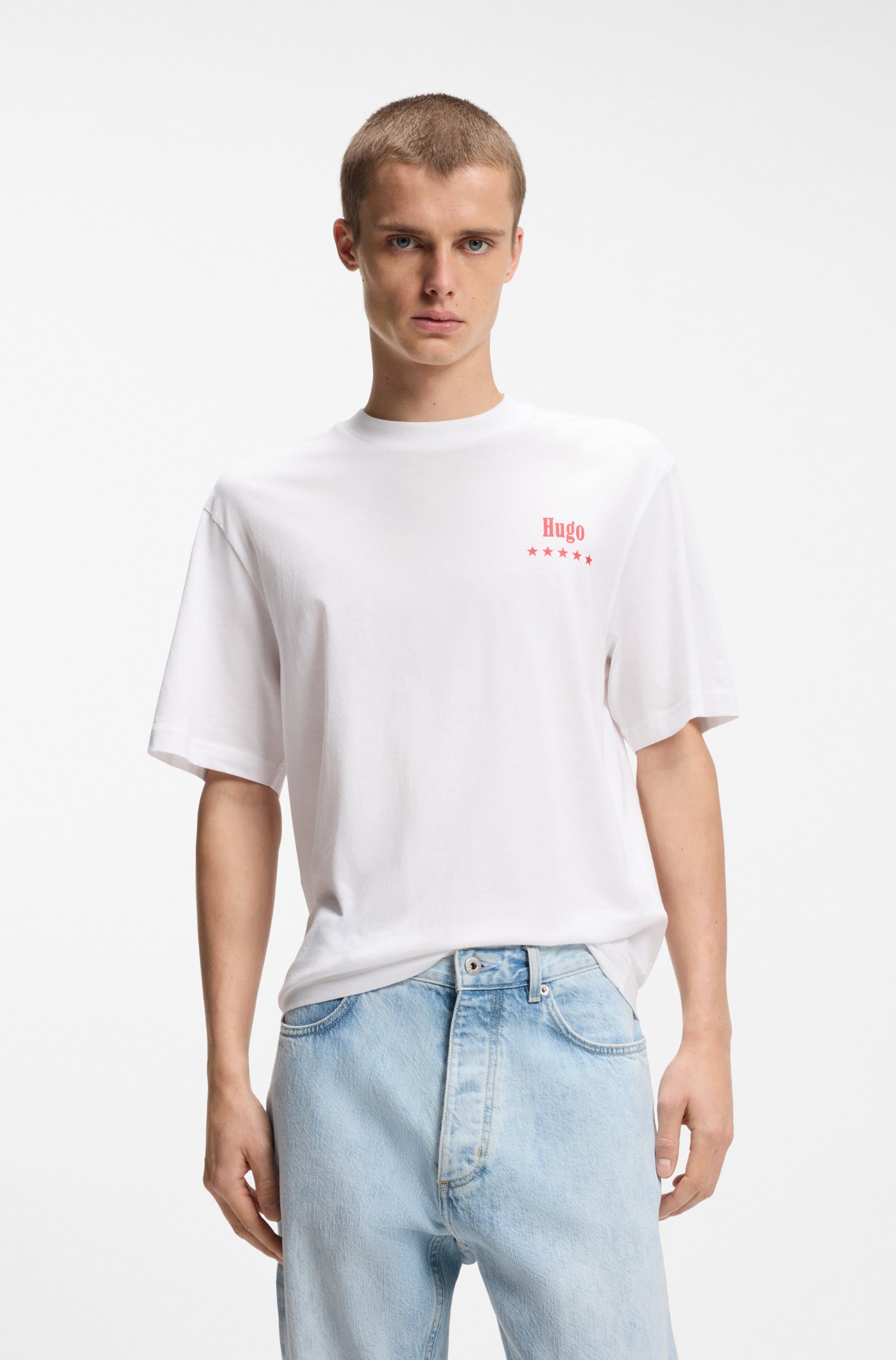 HUGO Blue T-Shirt Nucavo mit Artwork, regular fit