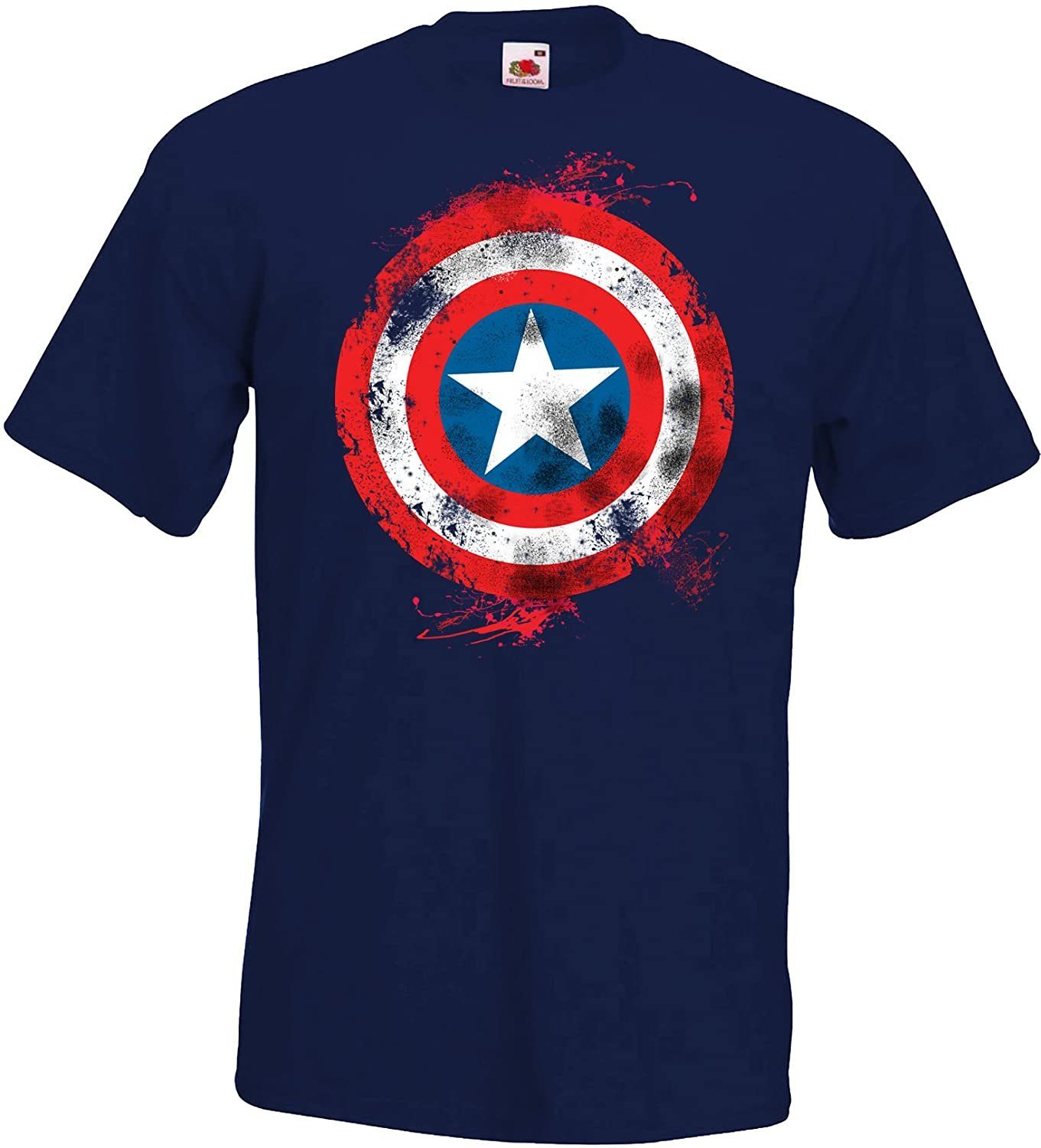 Youth Designz T-Shirt Vintage America Herren T-Shirt mit trendigen Frontprint Navyblau