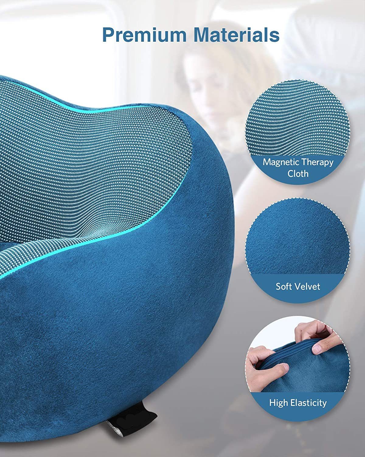 zggzerg Nackenstützkissen Reise Nackenkissen, Memory Foam Stoff Ergonomisch günstig online kaufen