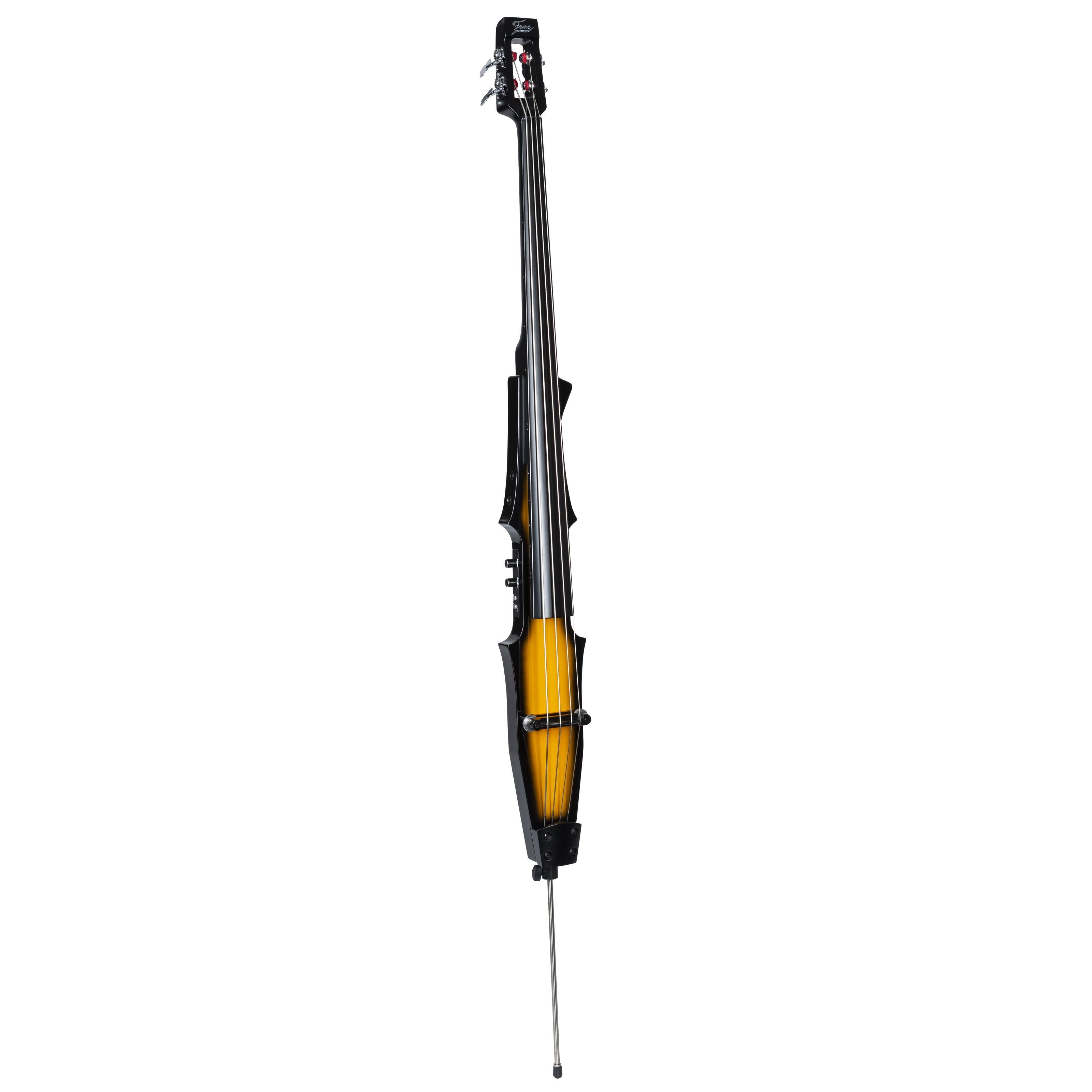 FAME Kontrabass, UB-1 Elektrischer Kontrabass Sunburst Transportabler 3/4 Größe Bass mit Piezo Tonabnehmer inklusive Gig Tasche, Kontrabässe, Elektrische Kontrabässe, Elektrischer Kontrabass, 3/4 Größe Bass, Piezo Tonabnehmer