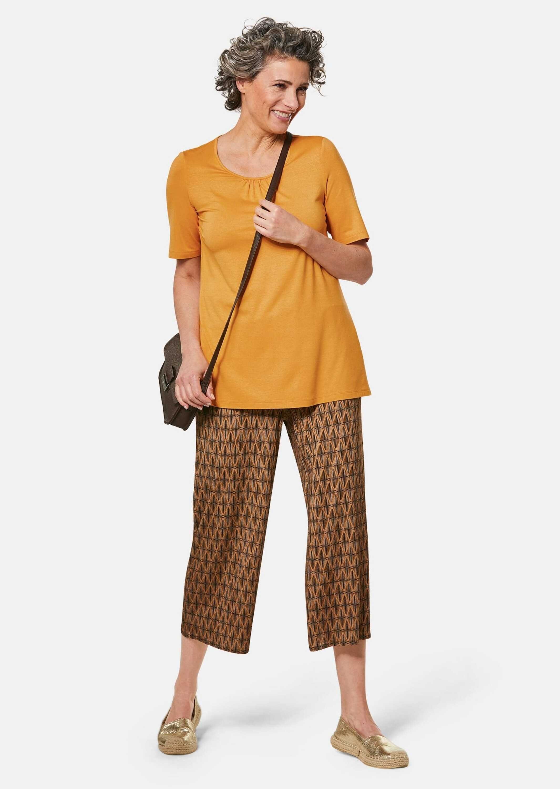 GOLDNER T-Shirt Zeitloses Shirt mit modernem Raffdetail